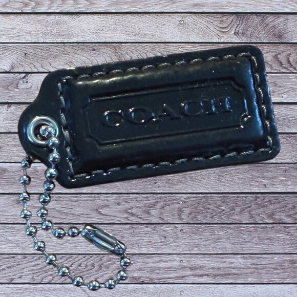 Coach Medium Patent Leather Tan Key Fob Key Chain Bag Charm - Picture 1 of 4